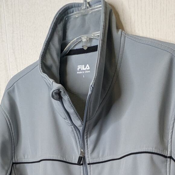 Fila light Greyzip front  stadium jacket sz Large - Picture 9 of 11